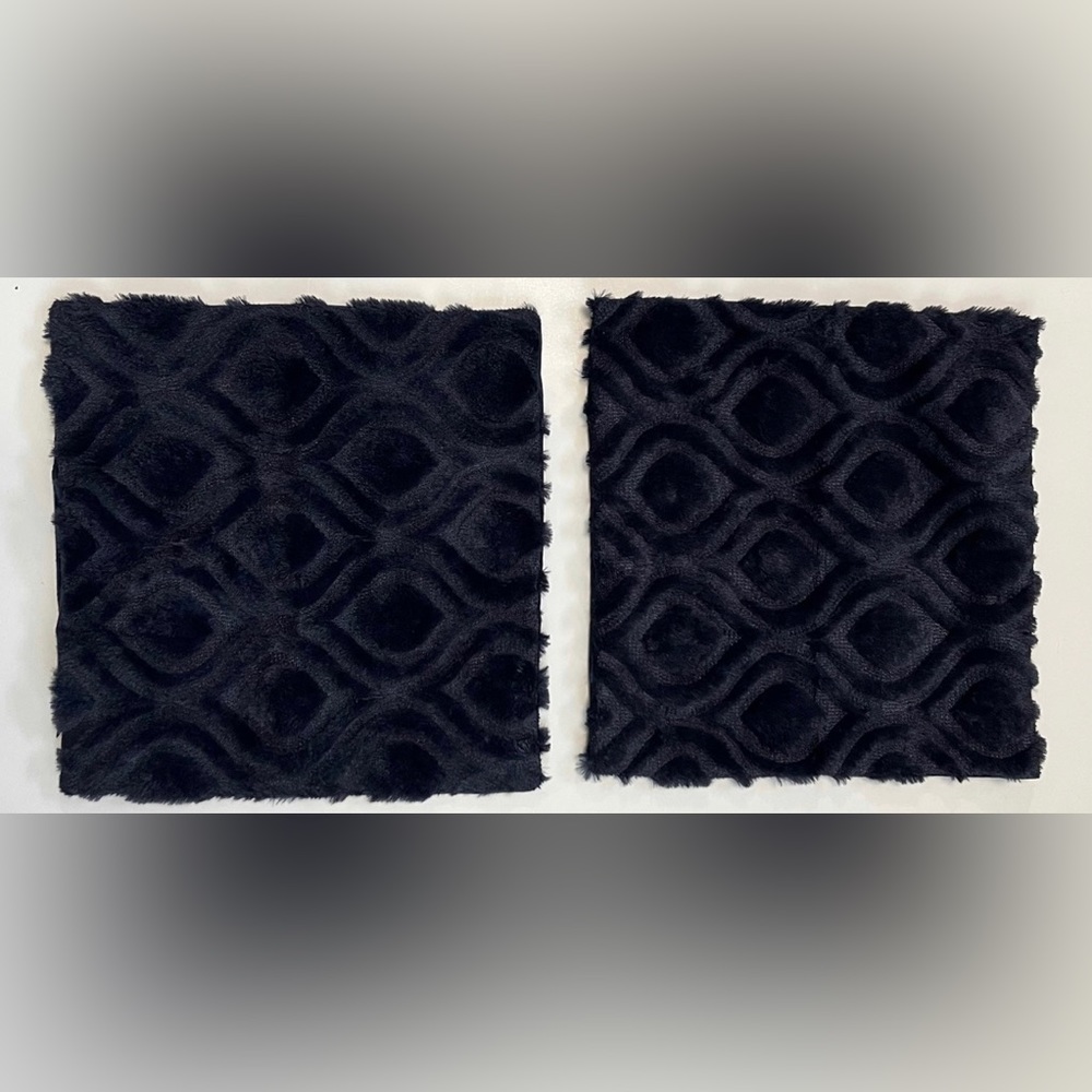 Decorative Throw Pillow Covers 18x18, Soft Plush Navy set of 2